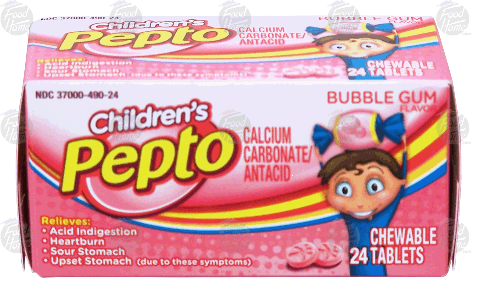 Pepto-bismol Children's heartburn, acid indigestion, & sour/upset stomach reliever, children's chewable tablets, bubble gum Full-Size Picture